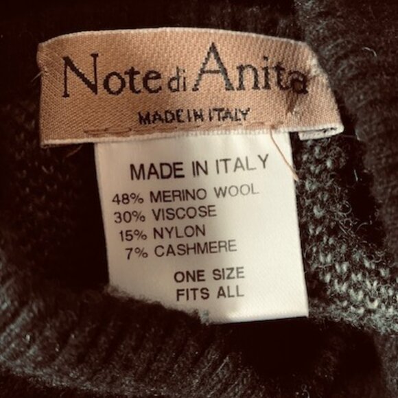 NOTE di ANITA Merino Wool Checkered Dolman Sleeve Mock Neck Poncho Size O/S - Picture 7 of 7